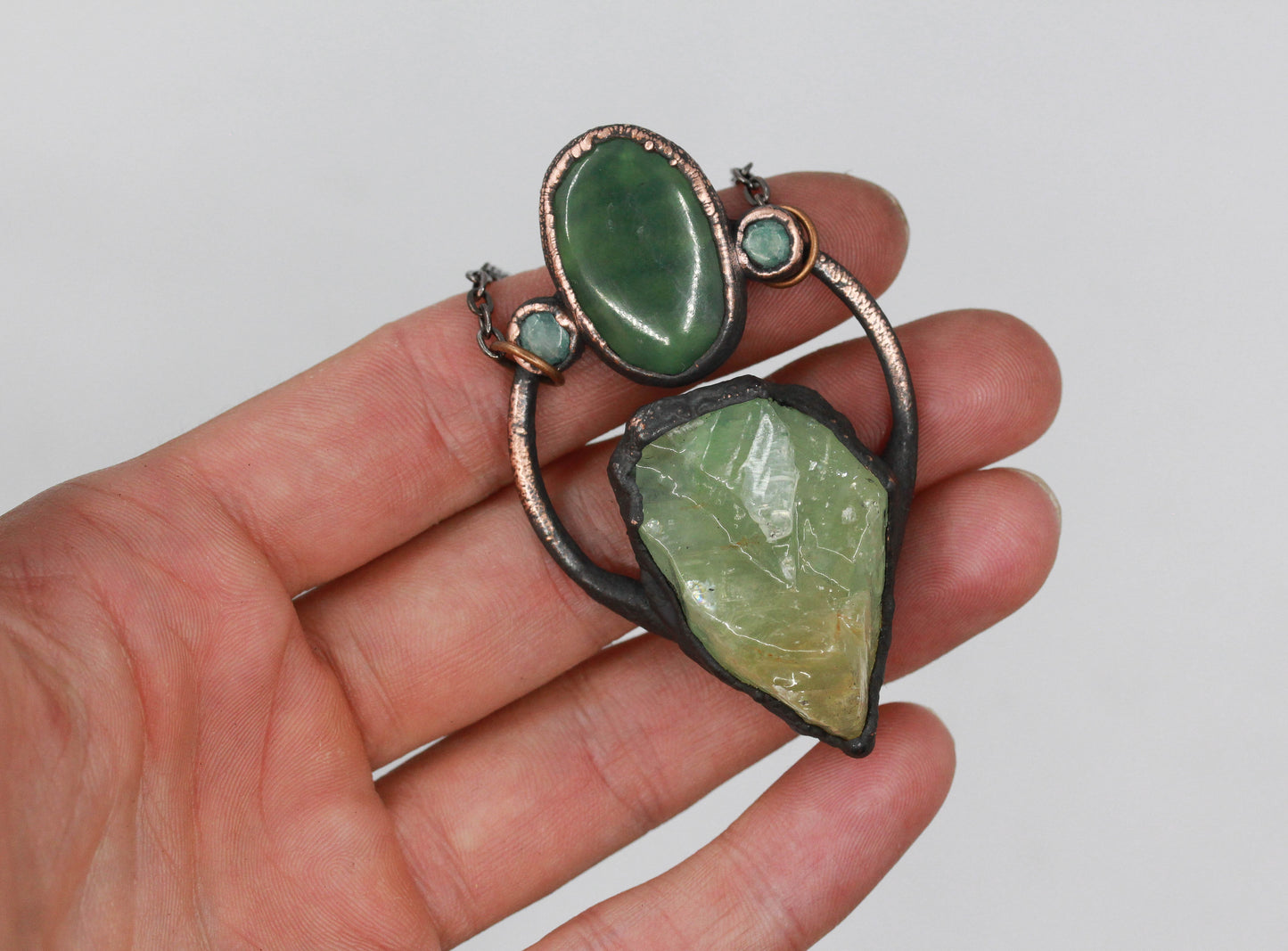 Calcite, Serpentine & Amazonite Necklace