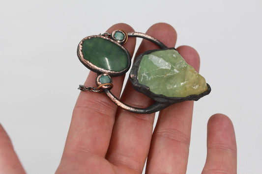 Calcite, Serpentine & Amazonite Necklace