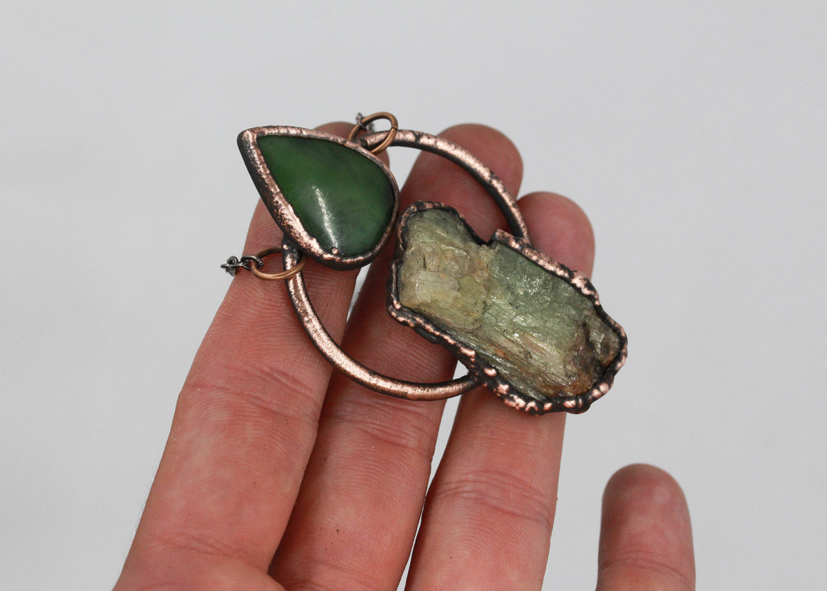 Green Kyanite & Serpentine Necklace