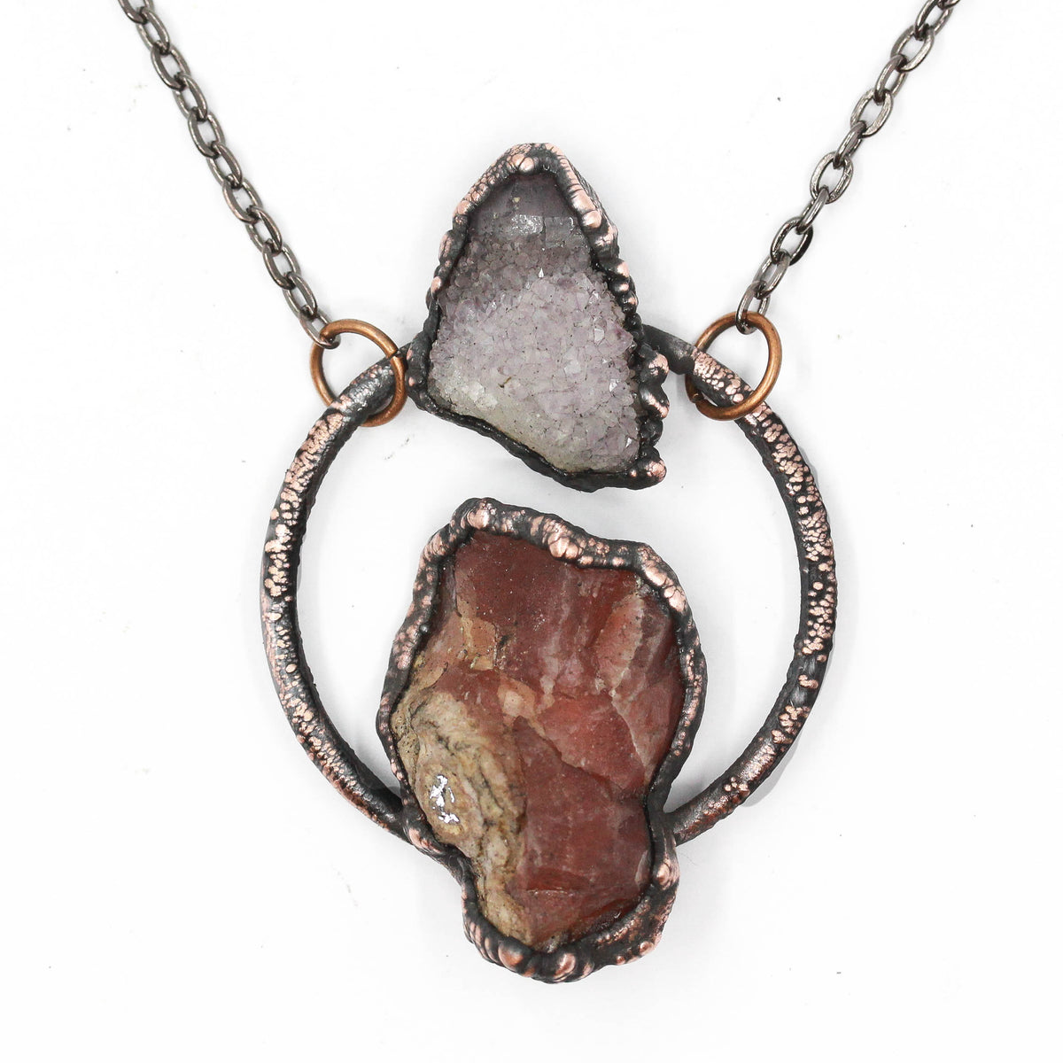 Rhodochrosite & Spirit Quartz Necklace