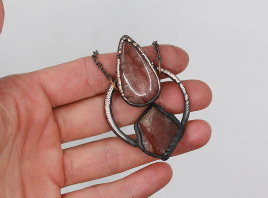 Rhodochrosite & Strawberry Quartz Necklace