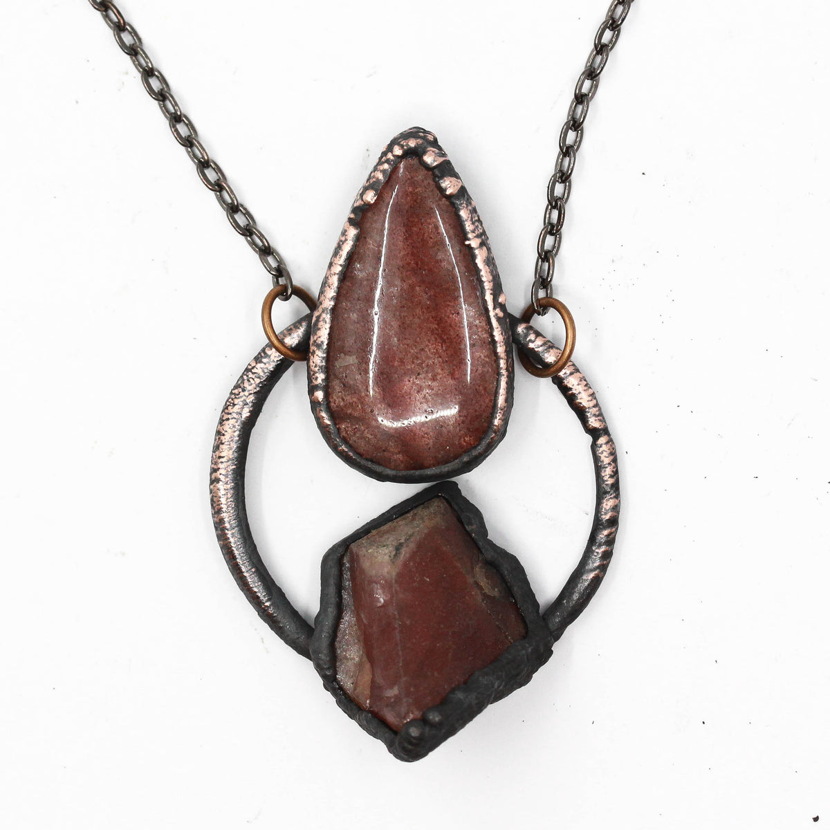 Rhodochrosite & Strawberry Quartz Necklace