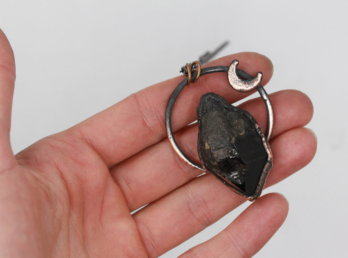 Smoky Quartz Moon Necklace