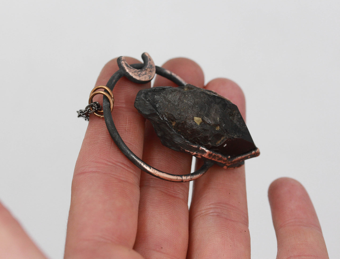 Smoky Quartz Moon Necklace