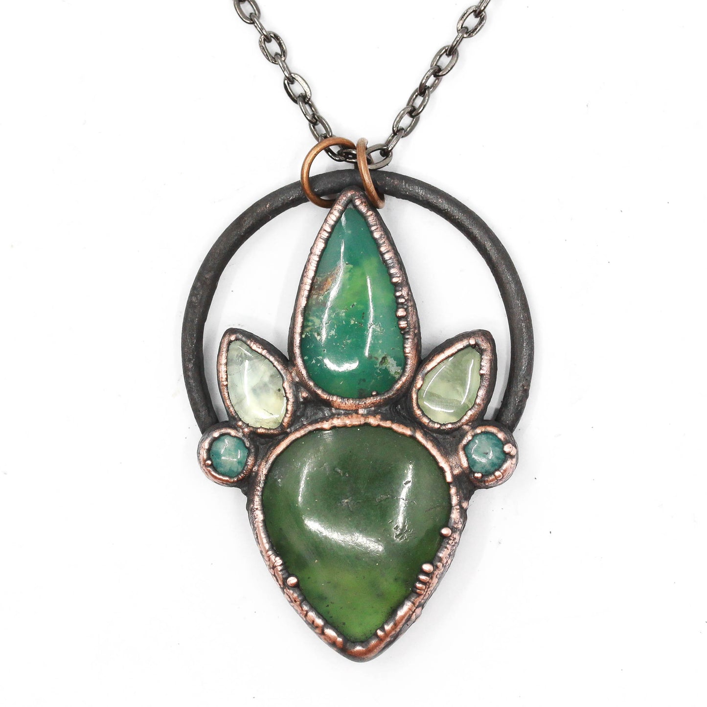 Serpentine, Chrysoprase, Prehnite & Amazonite Necklace