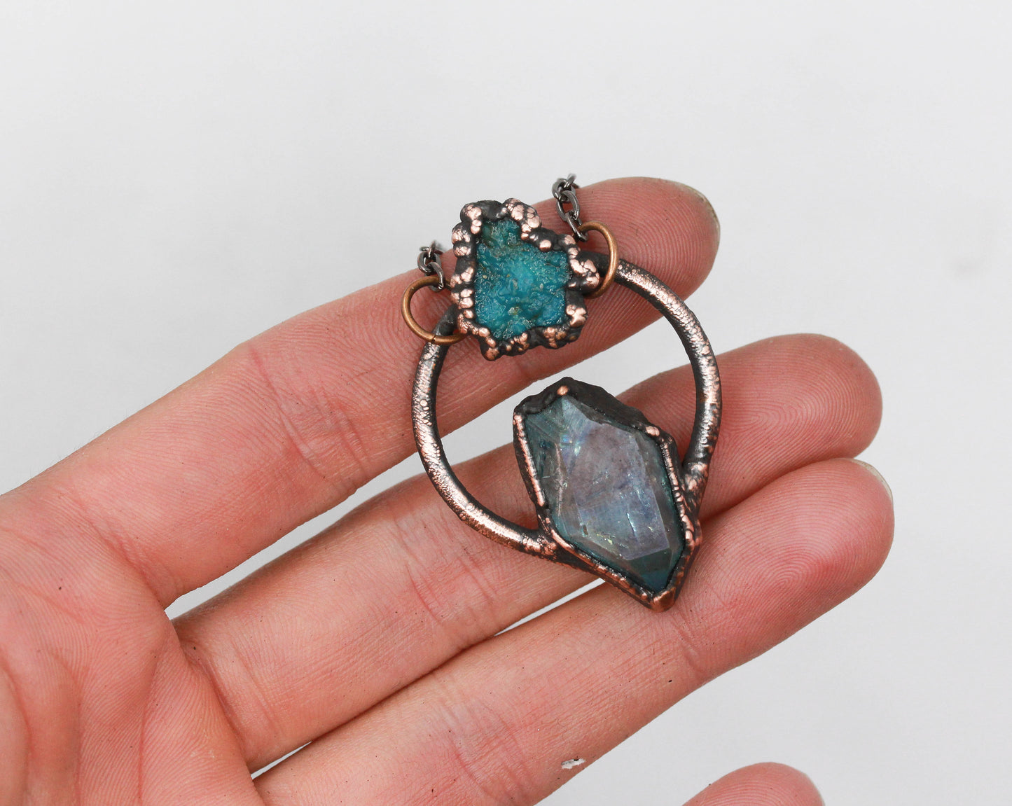 Aqua Aura Quartz & Turquoise Necklace