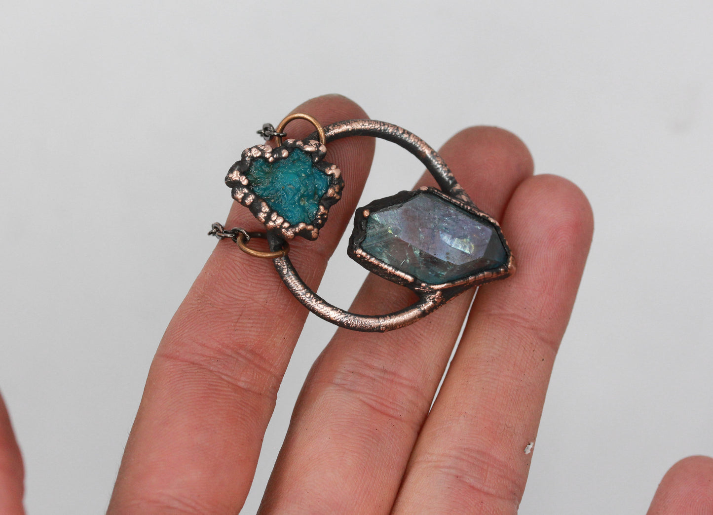 Aqua Aura Quartz & Turquoise Necklace