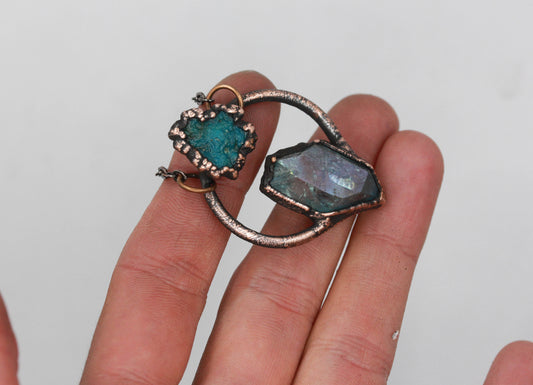 Aqua Aura Quartz & Turquoise Necklace