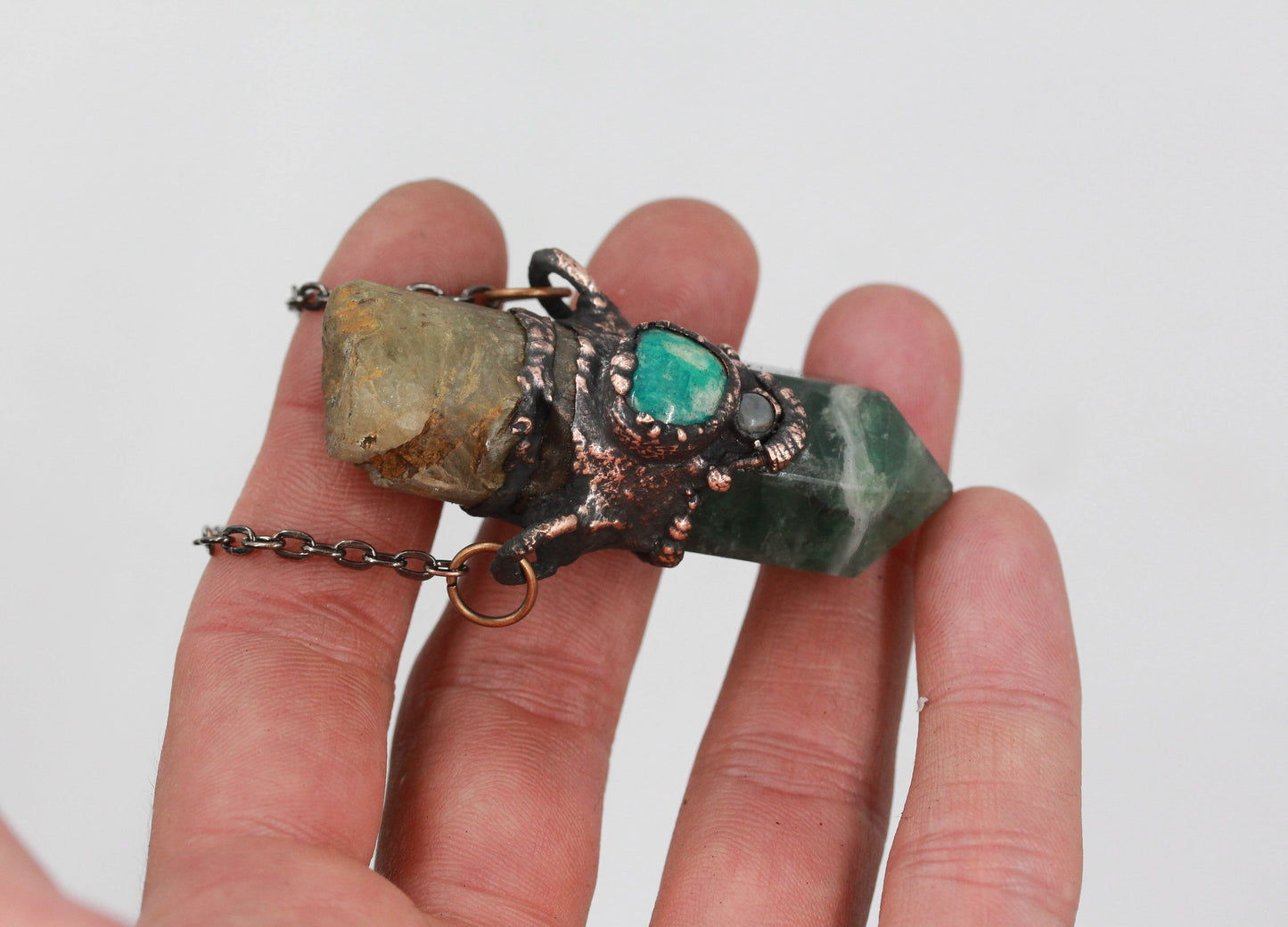 Fluorite, Apatite & Amazonite Necklace