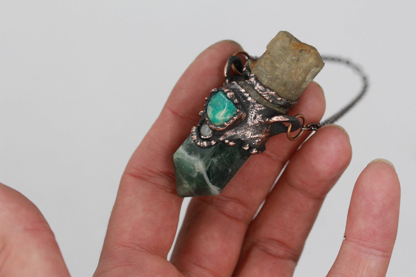 Fluorite, Apatite & Amazonite Necklace
