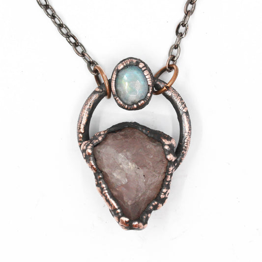 Rose Quartz & Moonstone Necklace