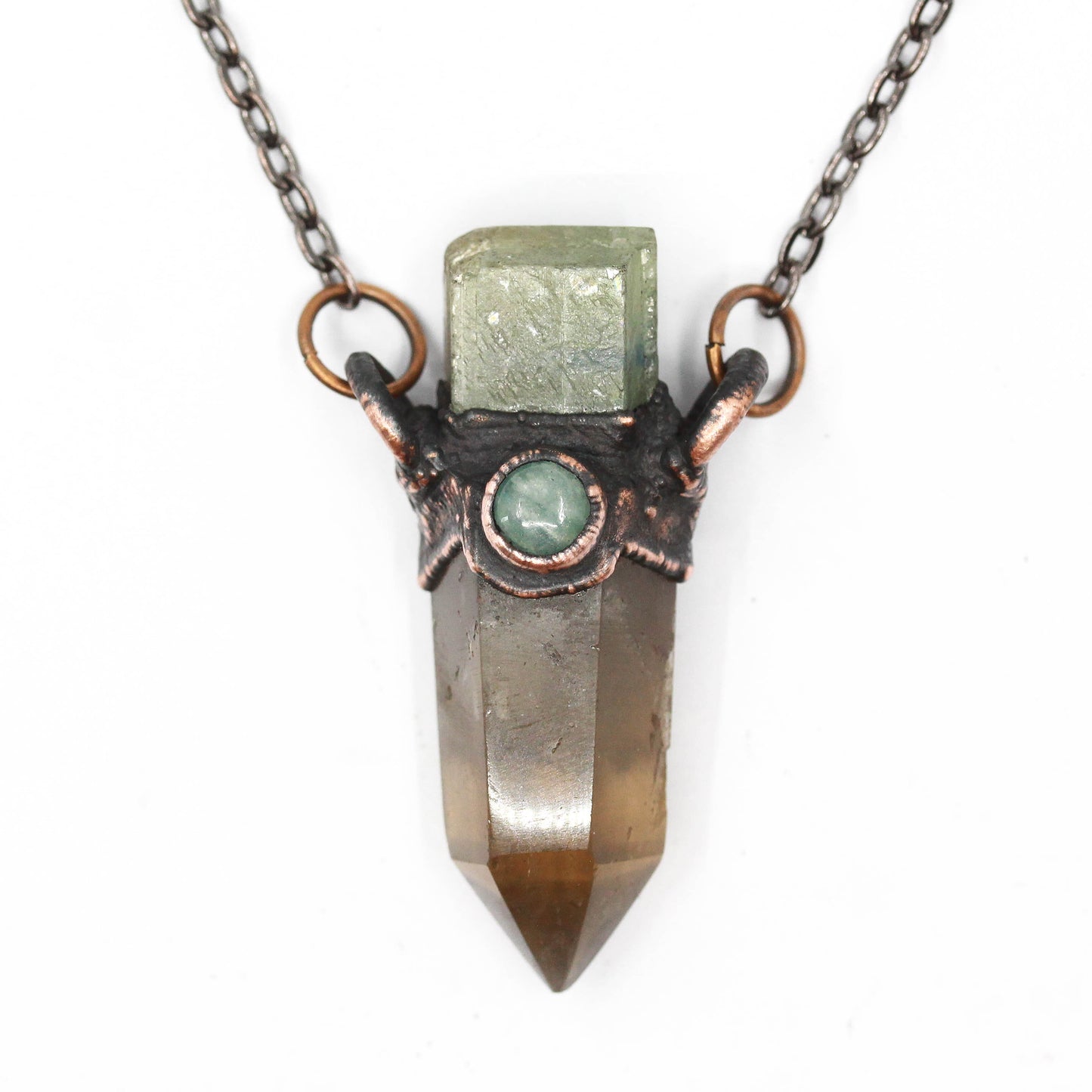 Smoky Quartz, Green Kyanite & Amazonite Necklace