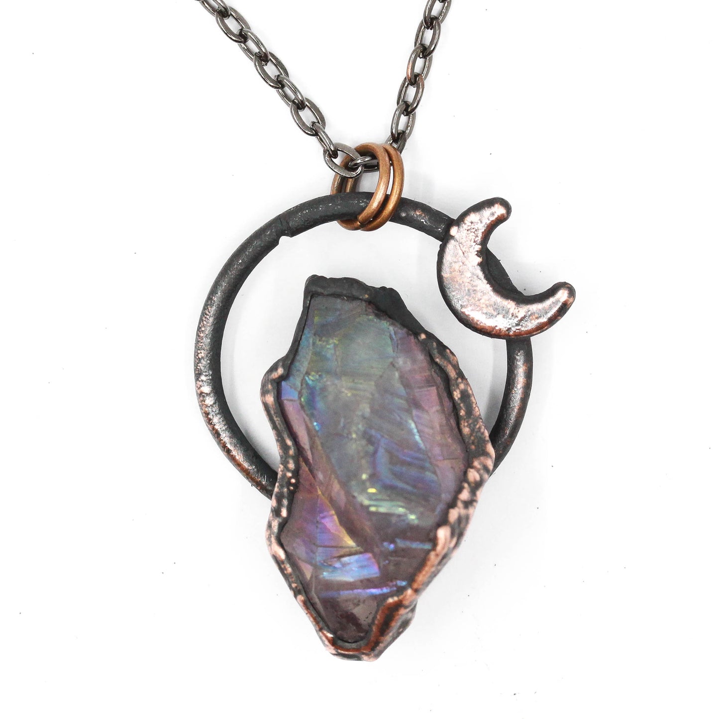 Aura Amethyst Moon Necklace