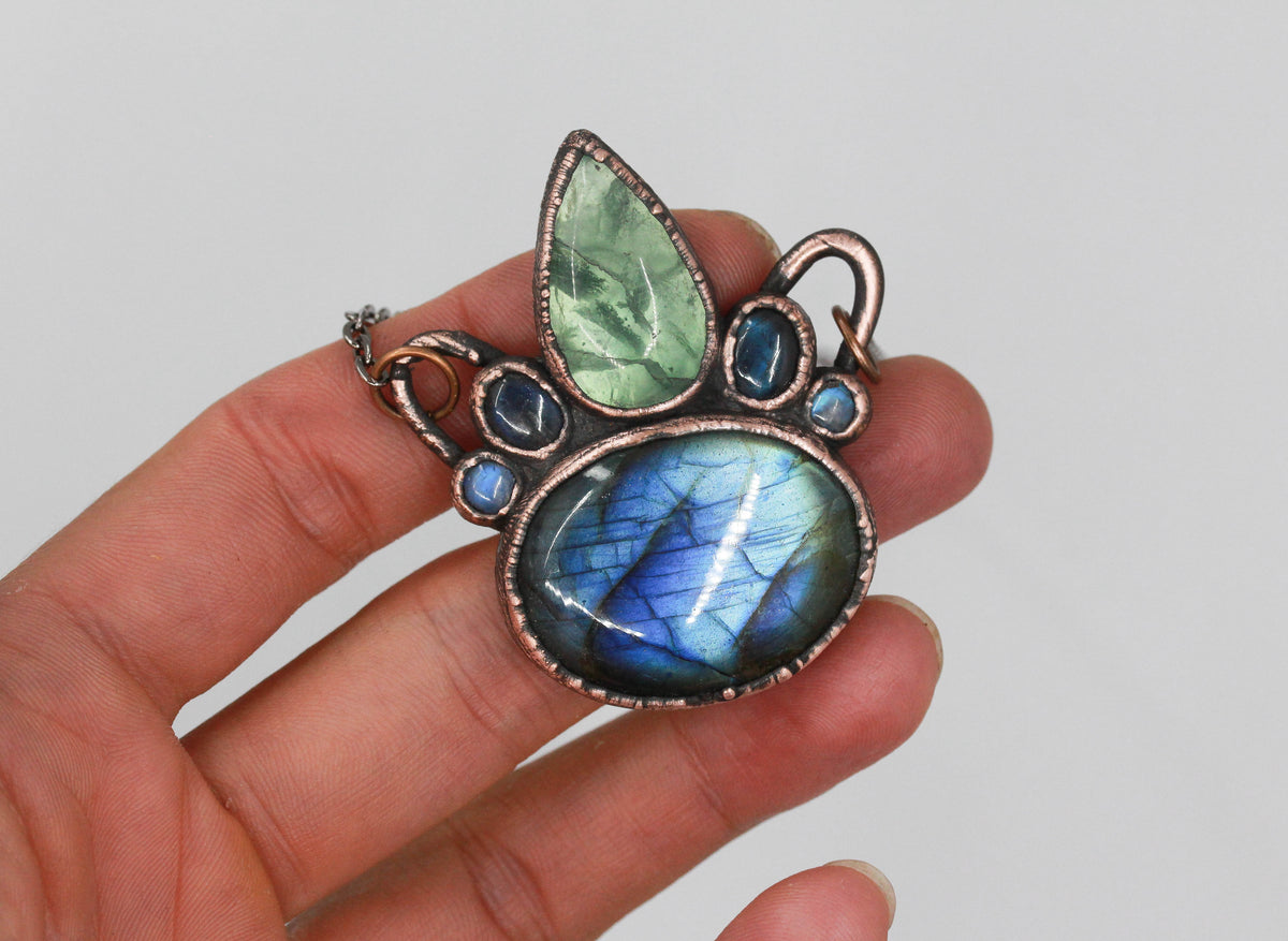 Fluorite, Moonstone & Labradorite Necklace
