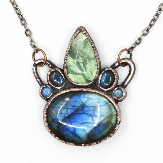 Fluorite, Moonstone & Labradorite Necklace