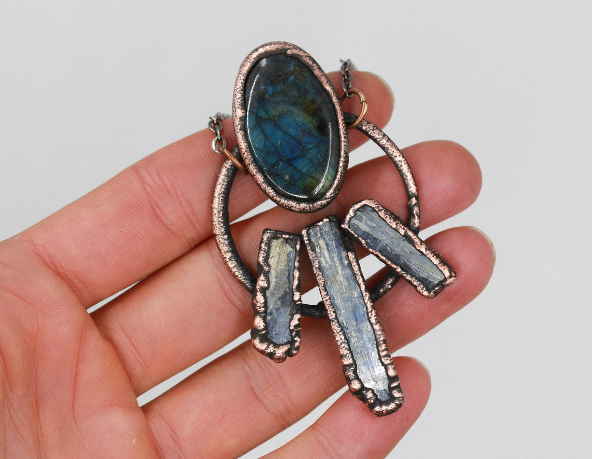 Blue Kyanite & Labradorite Necklace