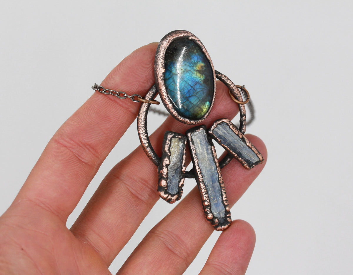 Blue Kyanite & Labradorite Necklace