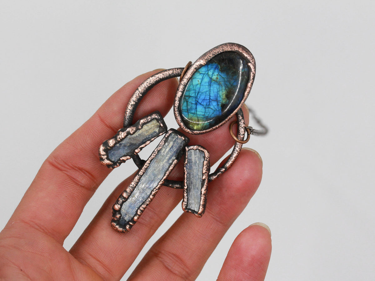 Blue Kyanite & Labradorite Necklace