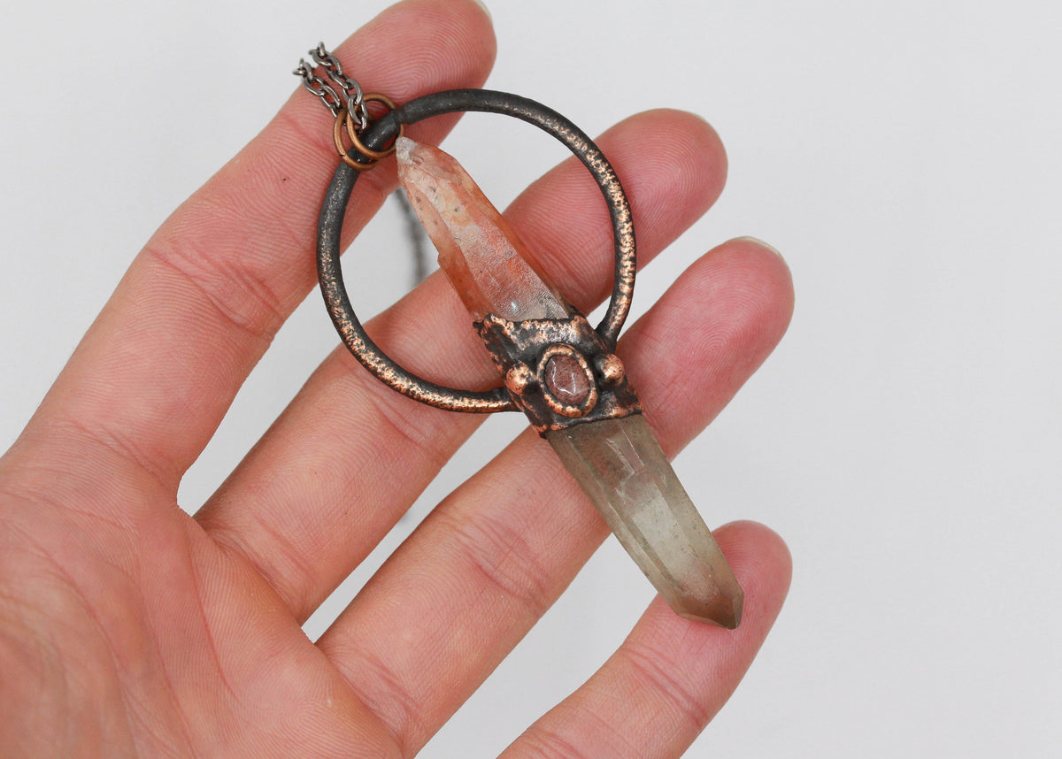 Sunset Quartz & Strawberry Quartz Necklace