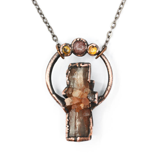 Aragonite, Strawberry Quartz & Citrine Necklace
