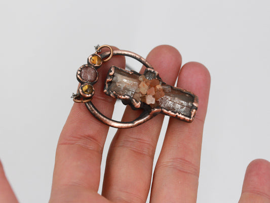 Aragonite, Strawberry Quartz & Citrine Necklace