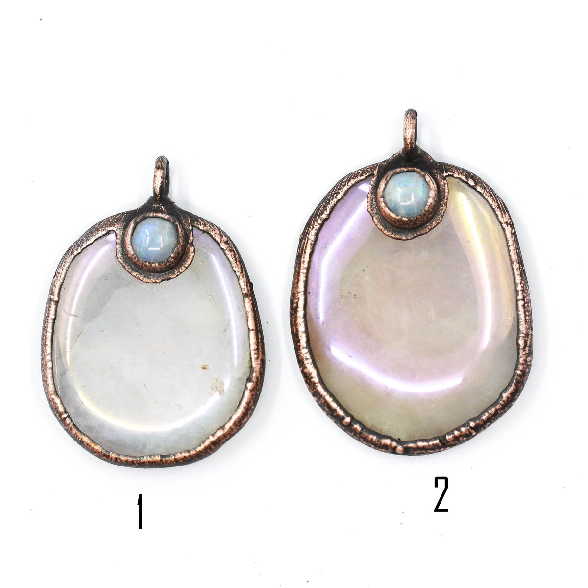 Aura Rose Quartz & Moonstone Palmstone Necklace