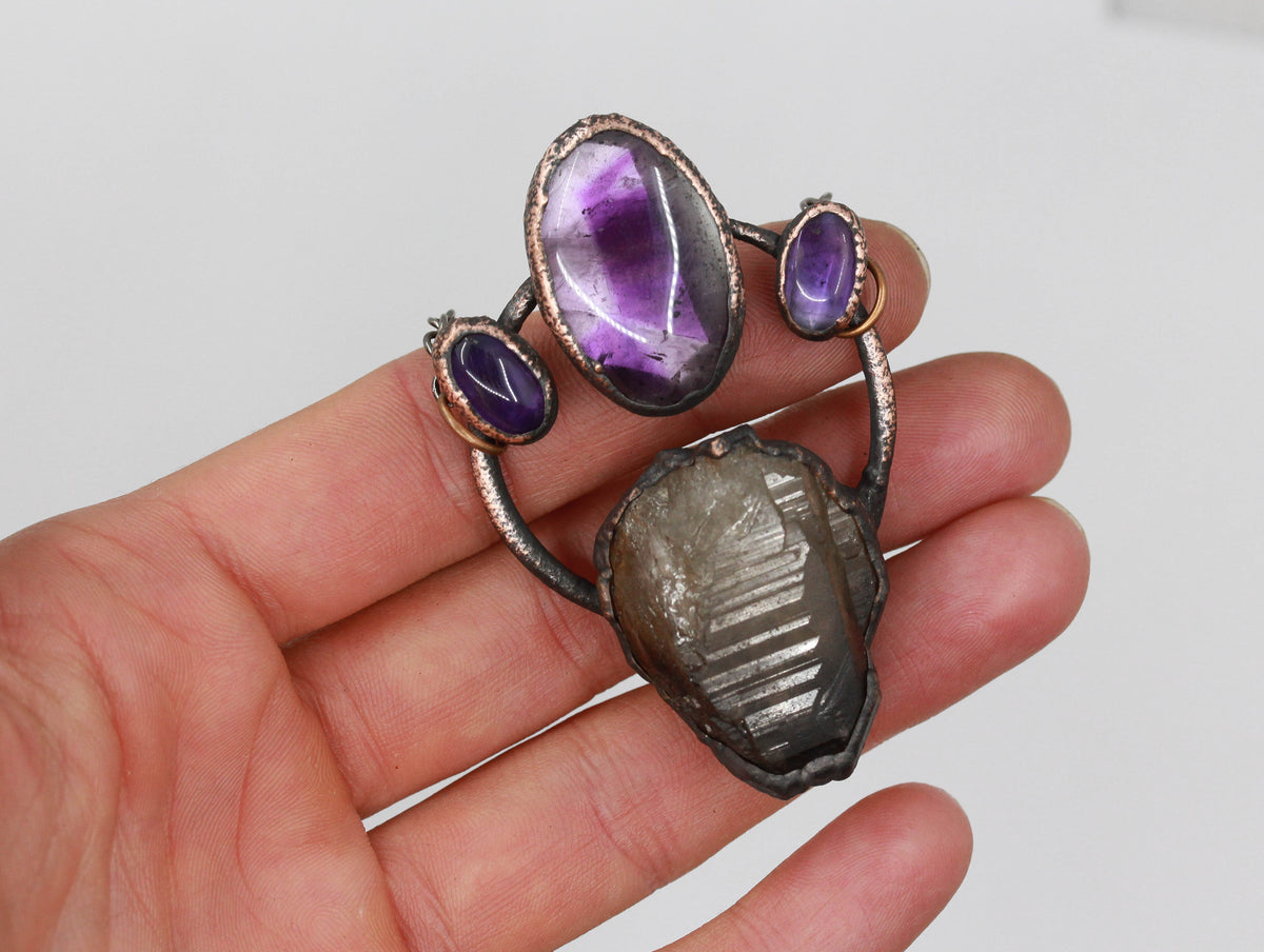Smoky Quartz & Amethyst Necklace