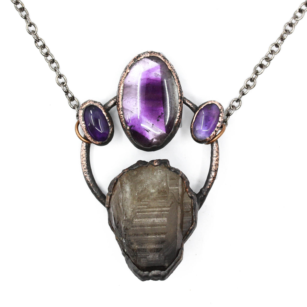 Smoky Quartz & Amethyst Necklace