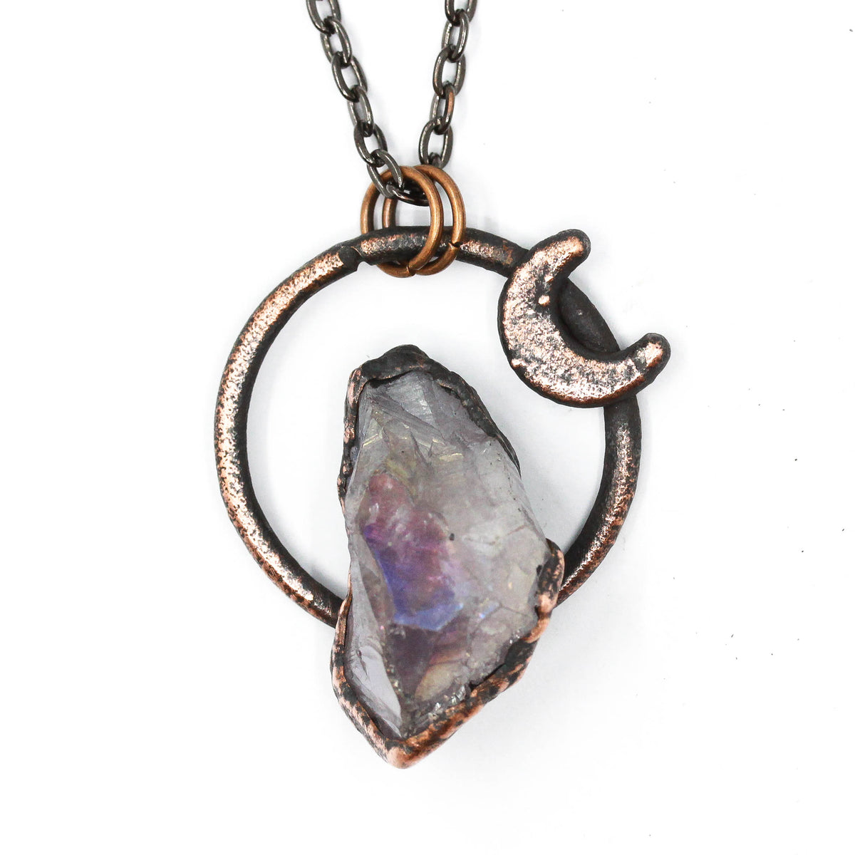 Aura Amethyst Moon Necklace