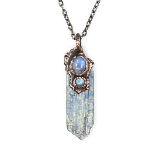 Blue Kyanite & Moonstone Necklace