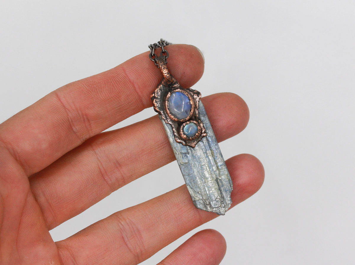 Blue Kyanite & Moonstone Necklace