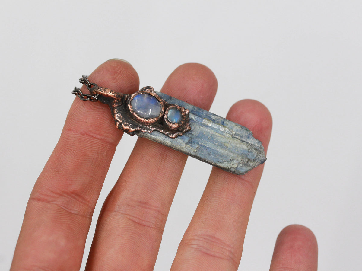 Blue Kyanite & Moonstone Necklace