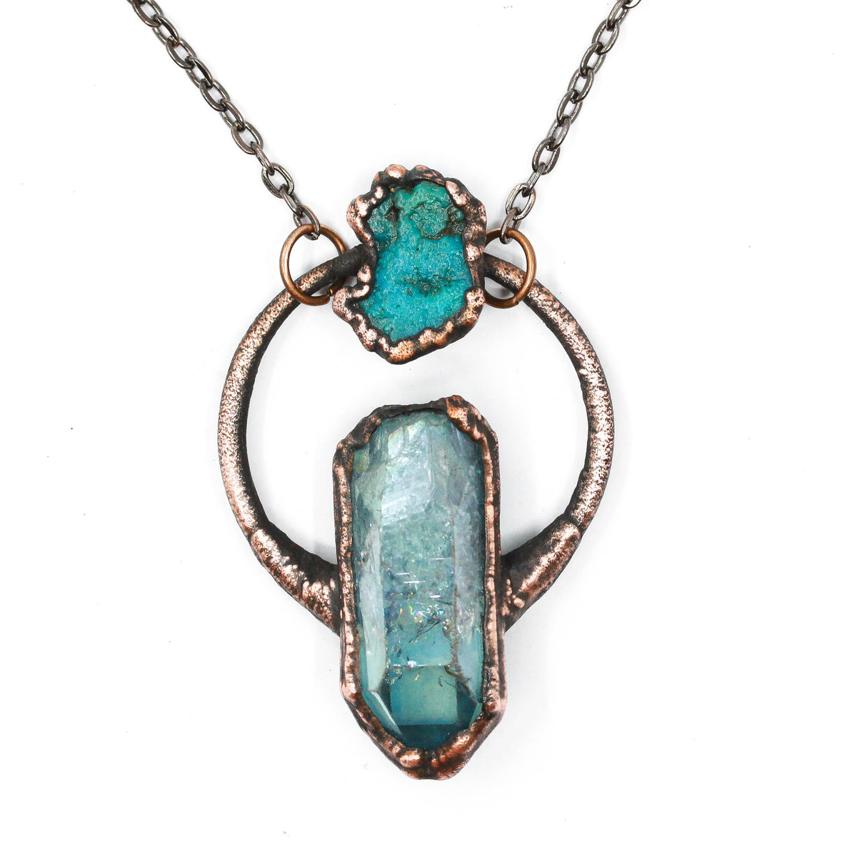 Aqua Aura Quartz & Turquoise Necklace