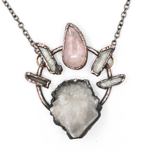 Spirit Quartz & Rose Quartz Necklace