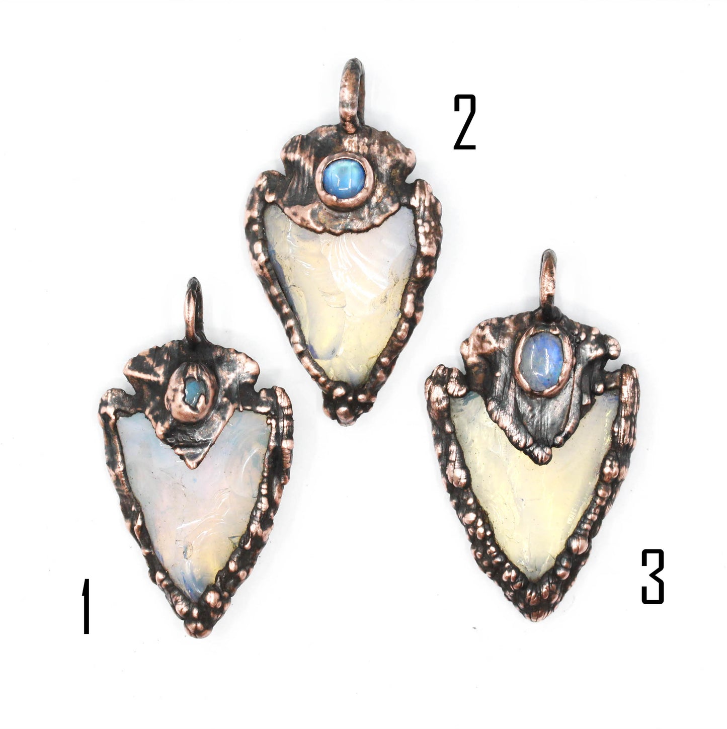 Opalite & Moonstone Arrowhead Necklace