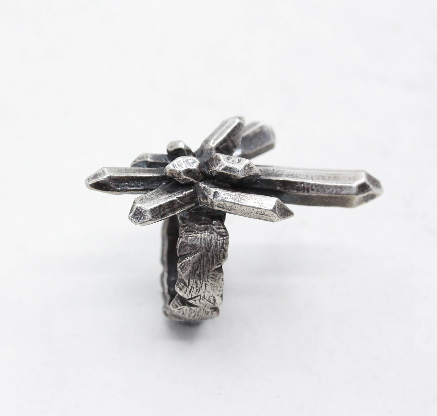 Sterling Silver Crystal Cluster Ring