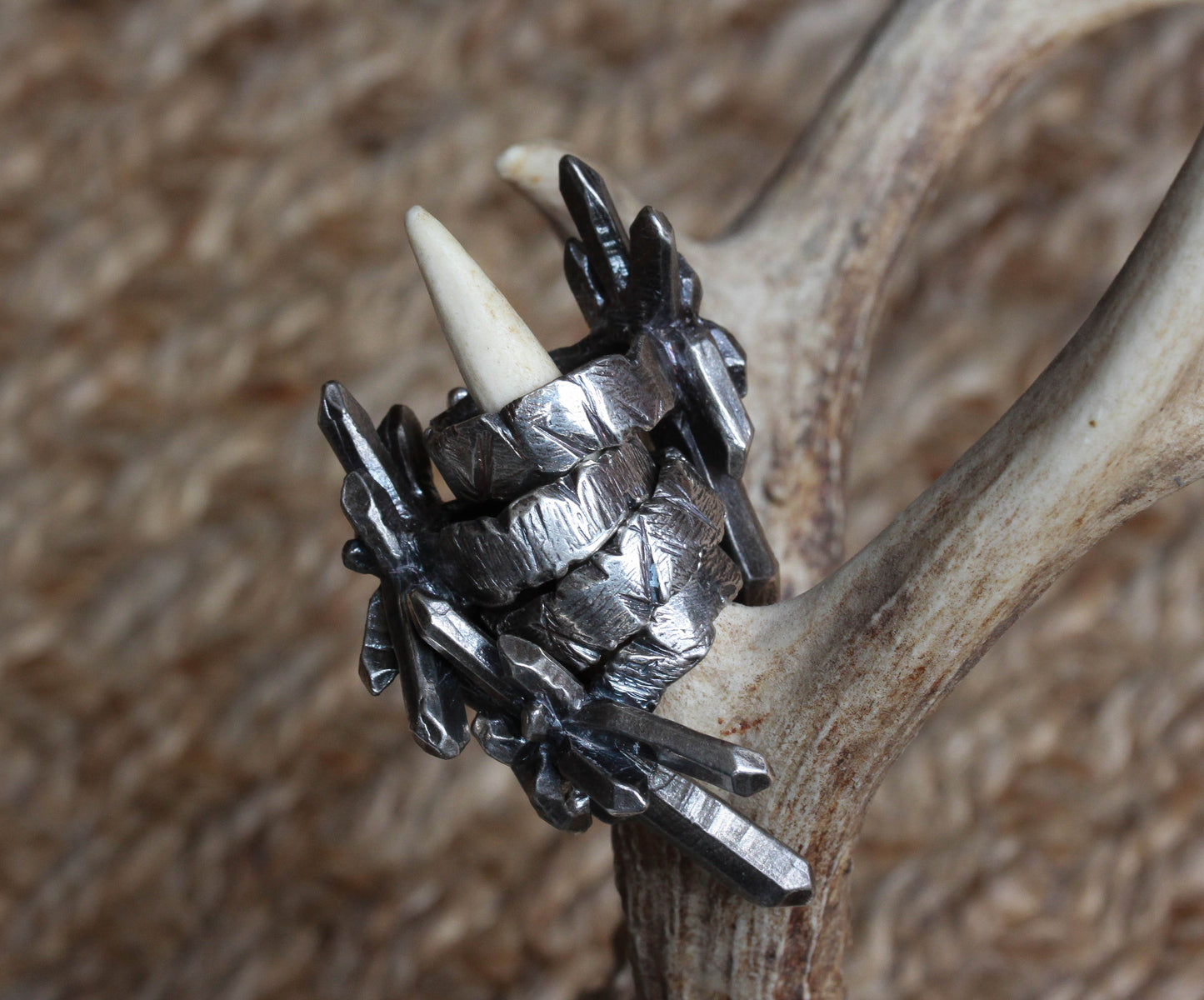 Sterling Silver Crystal Cluster Ring