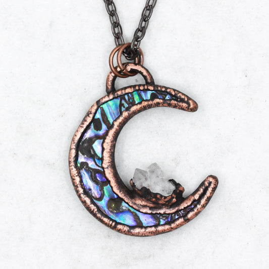 Abalone Shell Moon Necklace