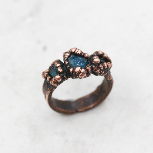 Apatite Triple Stone Ring H