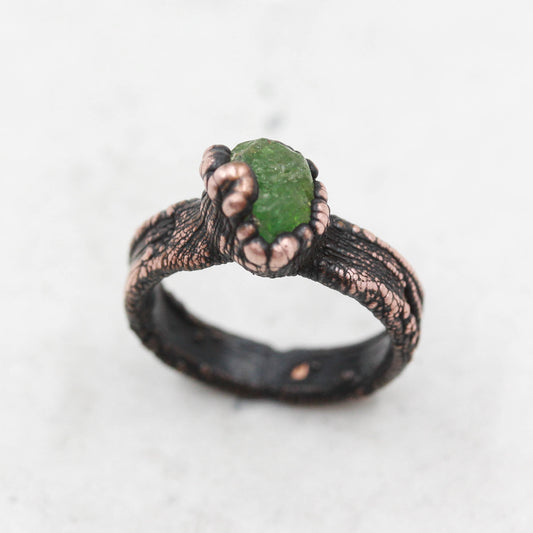 Raw Peridot Ring J