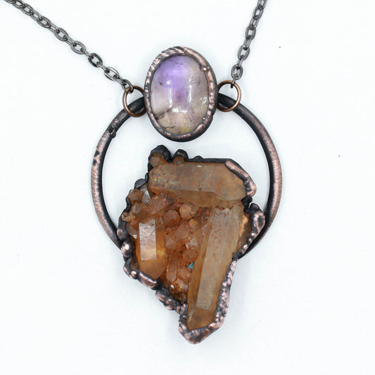 Tangerine Quartz & Ametrine Necklace