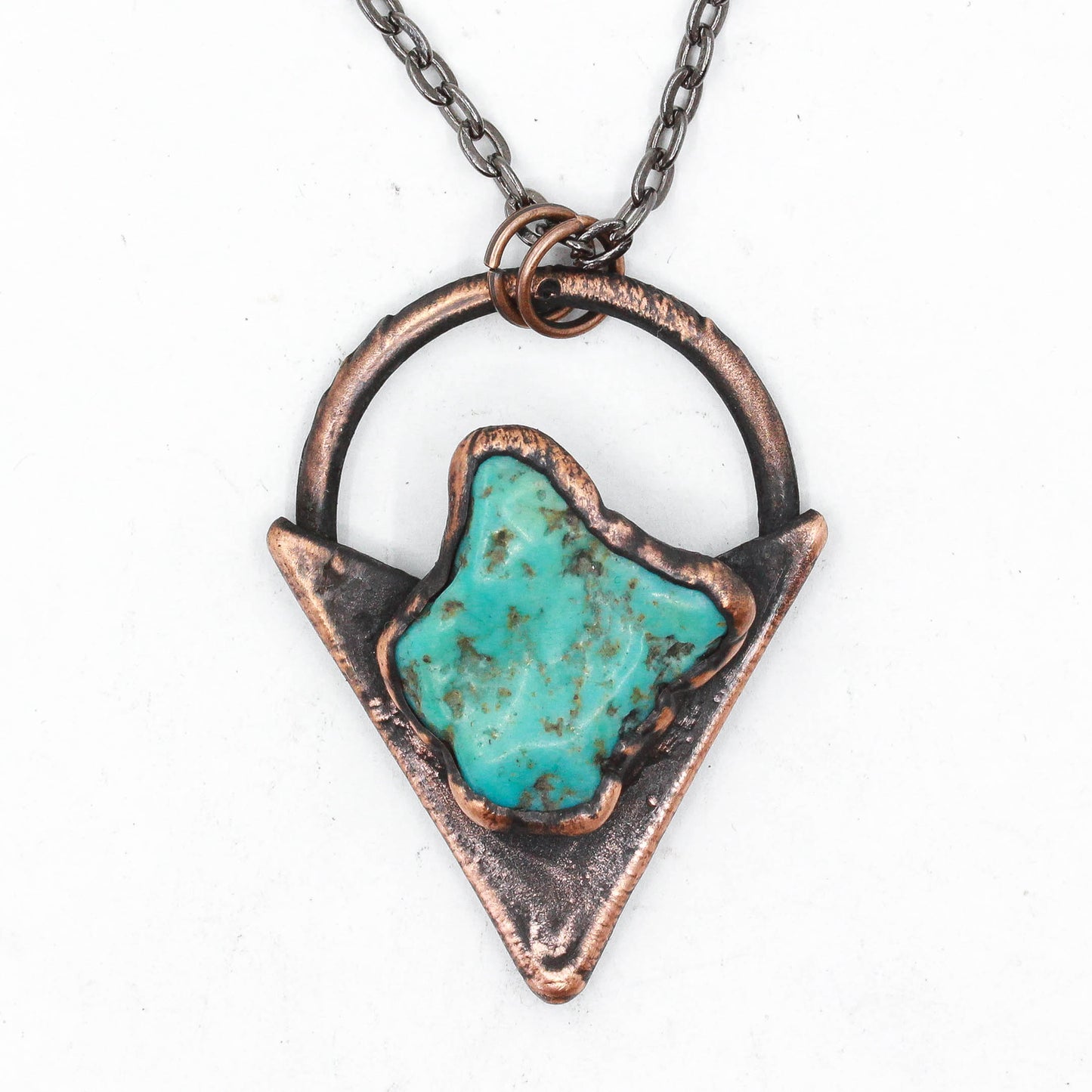 Turquoise Crystal Triangle Necklace