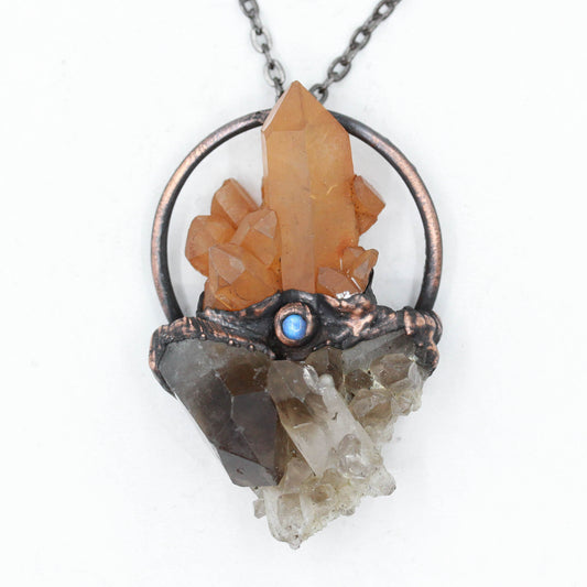 Tangerine Quartz & Smoky Quartz Necklace