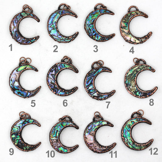 Abalone Shell Moon Necklace