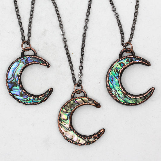 Abalone Shell Moon Necklace